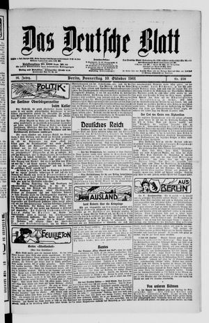 Das deutsche Blatt vom 10.10.1901