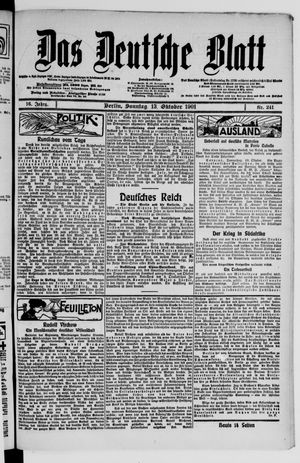 Das deutsche Blatt vom 13.10.1901