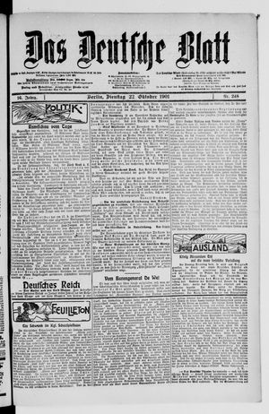 Das deutsche Blatt vom 22.10.1901