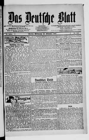 Das deutsche Blatt vom 23.10.1901