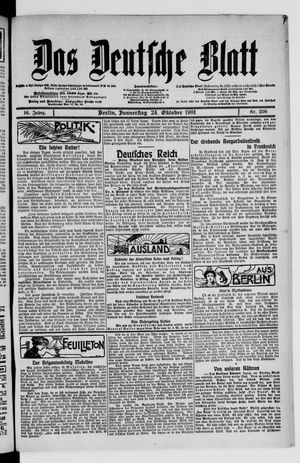 Das deutsche Blatt vom 24.10.1901