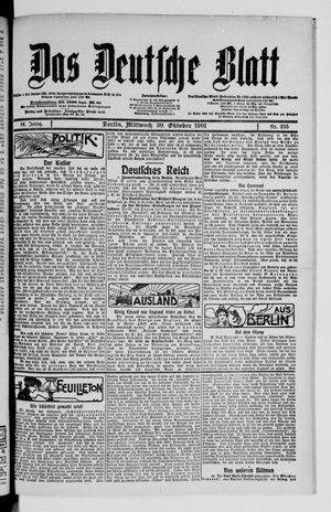 Das deutsche Blatt vom 30.10.1901