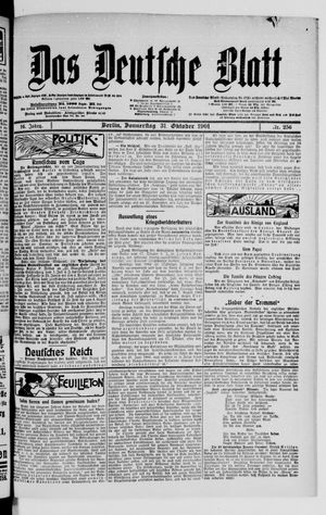 Das deutsche Blatt vom 31.10.1901