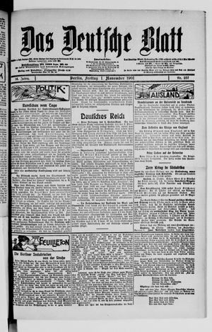 Das deutsche Blatt vom 01.11.1901
