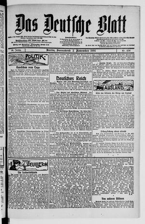 Das deutsche Blatt vom 02.11.1901