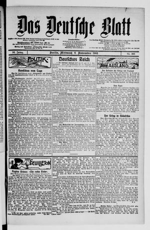 Das deutsche Blatt vom 06.11.1901