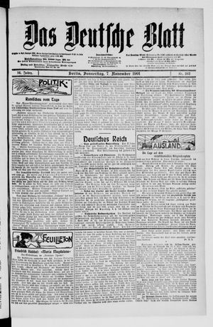 Das deutsche Blatt vom 07.11.1901