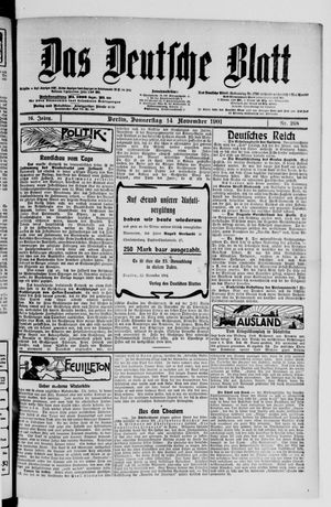Das deutsche Blatt vom 14.11.1901