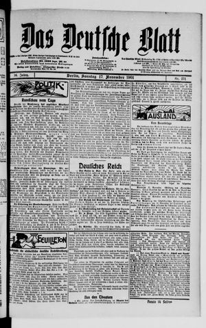 Das deutsche Blatt vom 17.11.1901