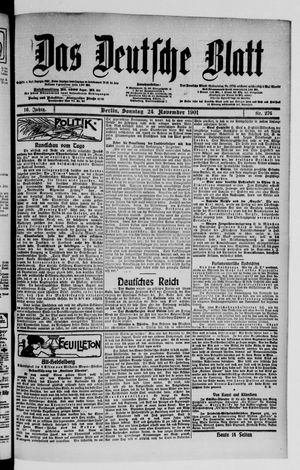 Das deutsche Blatt vom 24.11.1901