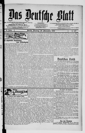 Das deutsche Blatt vom 26.11.1901