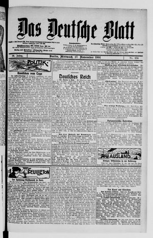 Das deutsche Blatt vom 27.11.1901