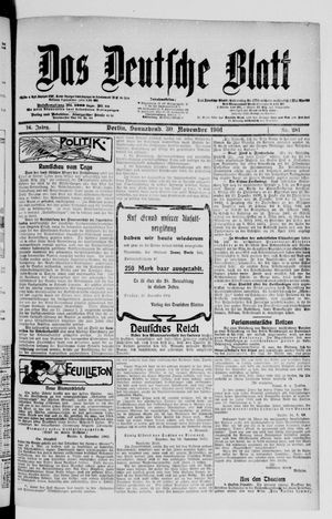 Das deutsche Blatt vom 30.11.1901