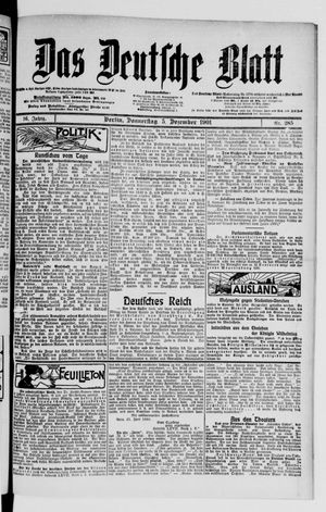 Das deutsche Blatt vom 05.12.1901