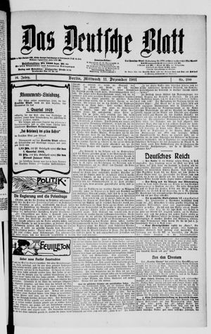 Das deutsche Blatt vom 11.12.1901