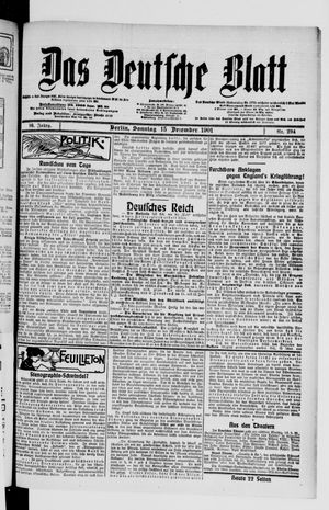 Das deutsche Blatt vom 15.12.1901