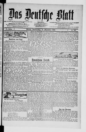 Das deutsche Blatt vom 19.12.1901