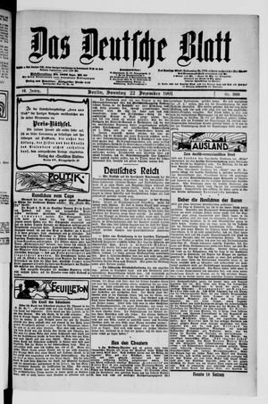 Das deutsche Blatt vom 22.12.1901