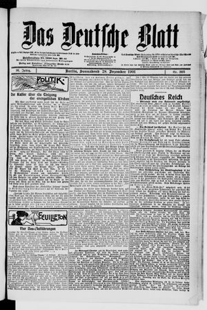 Das deutsche Blatt vom 28.12.1901