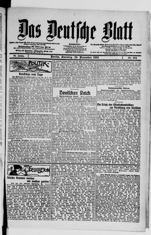 Das deutsche Blatt vom 29.12.1901