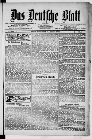 Das deutsche Blatt vom 04.01.1902