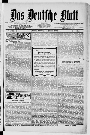 Das deutsche Blatt vom 05.01.1902