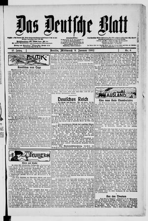 Das deutsche Blatt vom 08.01.1902