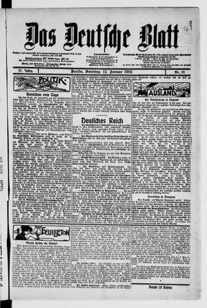 Das deutsche Blatt vom 12.01.1902