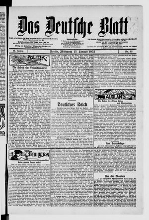 Das deutsche Blatt vom 15.01.1902