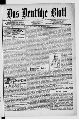 Das deutsche Blatt vom 18.01.1902