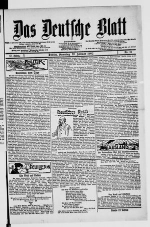 Das deutsche Blatt vom 19.01.1902
