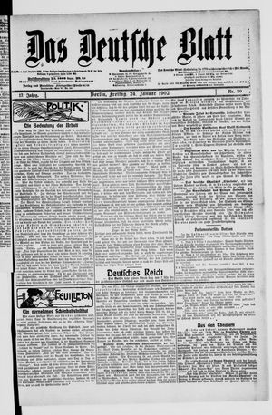 Das deutsche Blatt vom 24.01.1902