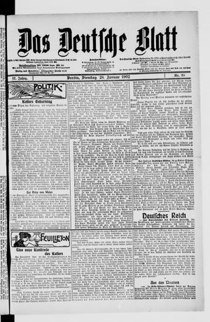 Das deutsche Blatt vom 28.01.1902