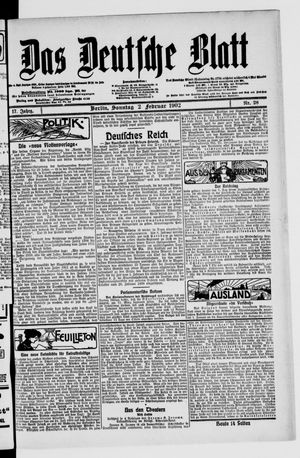 Das deutsche Blatt vom 02.02.1902