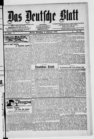 Das deutsche Blatt vom 04.02.1902