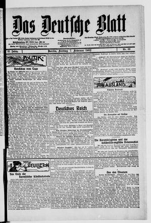 Das deutsche Blatt vom 07.02.1902