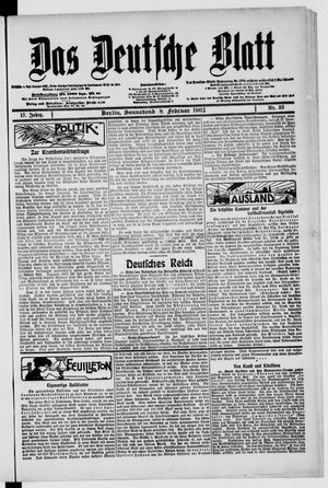 Das deutsche Blatt vom 08.02.1902
