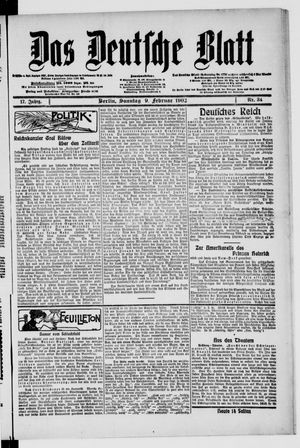 Das deutsche Blatt vom 09.02.1902