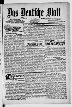 Das deutsche Blatt vom 11.02.1902