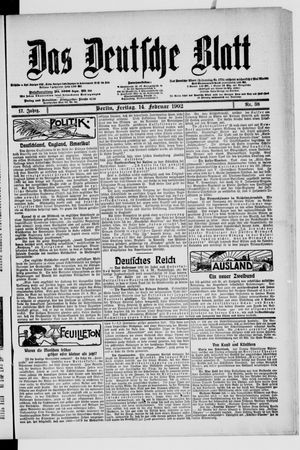 Das deutsche Blatt vom 14.02.1902