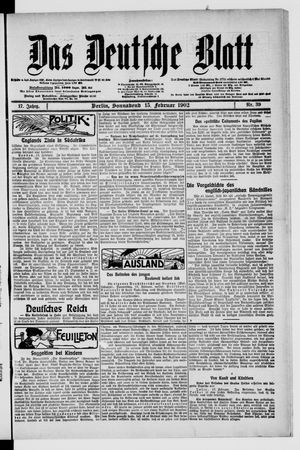 Das deutsche Blatt vom 15.02.1902
