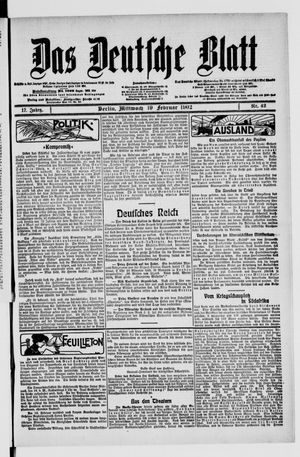 Das deutsche Blatt vom 19.02.1902
