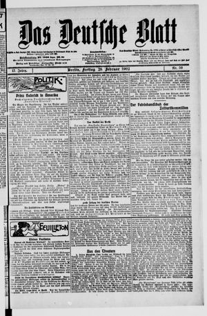 Das deutsche Blatt vom 28.02.1902