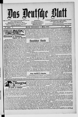Das deutsche Blatt vom 01.03.1902