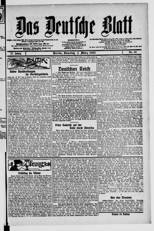 Das deutsche Blatt on Mar 2, 1902