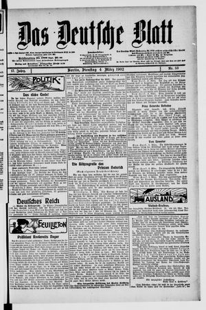 Das deutsche Blatt vom 04.03.1902