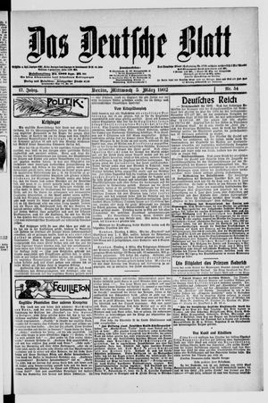 Das deutsche Blatt vom 05.03.1902