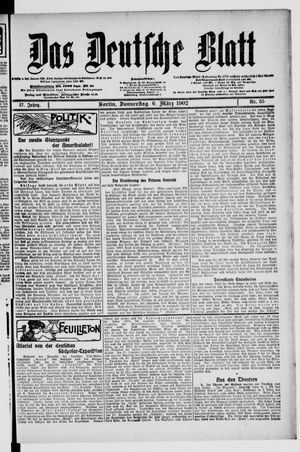Das deutsche Blatt vom 06.03.1902