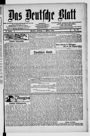 Das deutsche Blatt vom 07.03.1902