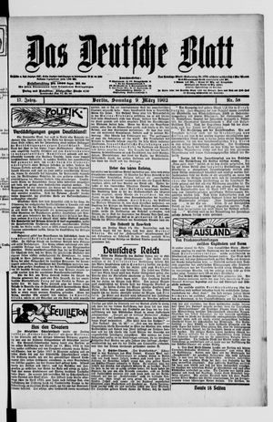 Das deutsche Blatt vom 09.03.1902